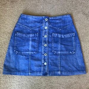 American Threads Denim Button Skirt